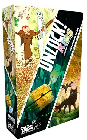 Asmodee | Unlock! Kids 4 – Geschichte der Smaragdinsel | Escape Game für Kinder ab 6 Jahren | kooperatives Kartenspiel | Familiengesellschaftsspiel | 20 Minuten | 1 bis 4 Spieler | auf Französisch |