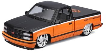 Maisto 1:24 Harley Davidson Custom 1993 Chevy Pick-up, Orange/Black
