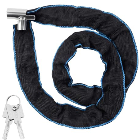 Adiwo Fahrradschloss, 85cm Fahrradschloss Hohe Sicherheit mit 2 Schlüssel, Bicycle Lock High Security, Anti-diebstahl Fahrrad Kettenschloss, E Bike Schloss, Gehärtete Stahlkettenglieder
