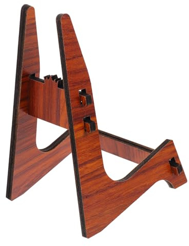 STOBAZA Soporte Portátil para Ukelele y Violín de Madera, Desmontable, Soporte Vertical Estable para Instrumentos Musicales Pequeños, Color Caqui, Color Aleatorio Estilo Aleatorio