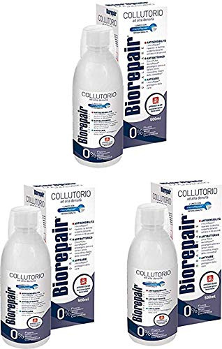 Biorepair: collutorio Mundwasser mit antibakterielle – 500 ml/16.9 Fl. oz – Pack von 3