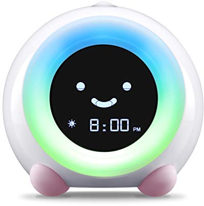 LittleHippo Mella: Kids Alarm Clock, Ready to Rise Children's Sleep Trainer, Night Light, Sound Machine and OK to Wake for Toddlers and Kids - Blush Pink (Updated 2025)