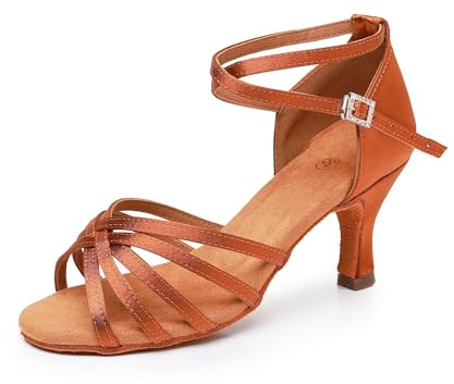 Rosefinch Scarpe da Ballo Latino per Le Donne Nero Professionale Scarpe da Ballo Sala da Ballo Partito Salsa Danza Pratica Prestazioni Scarpe Taglia（A01G）
