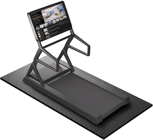 Treadmill Mat, 7'x3'/6'x3'/6'x2.5'/5.6'x2'/4'x2', 6mm Thick Exercise Equipment Gym Mat for Hardwood FloorCarpet, Compatible with Peloton Bike, Indoor Spin Bike, Elliptical