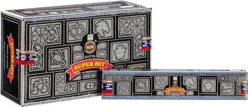 Satya Superhit (BNG) Lot de 12 paquets de 12 bâtons d'encens pour méditation, yoga, relaxation, guérison et positivité (certifié vert)