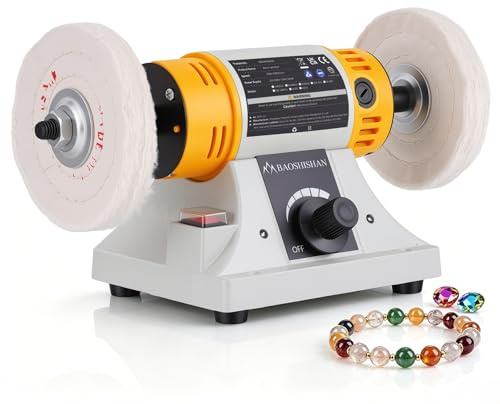 BAOSHISHAN Mini Bench Polisher Machine Bench Polishers and Buffers 3900-10000/min Variable Speed Jewellery Polishing Machine Bench Grinder Polisher 320W