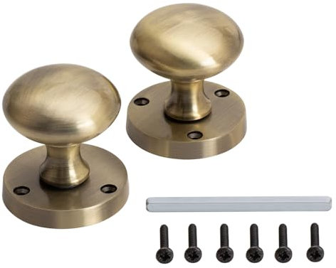 Golden Grace Antique Brass Mortice Sprung Door Knob 1 Pair (Door Knob Pair)