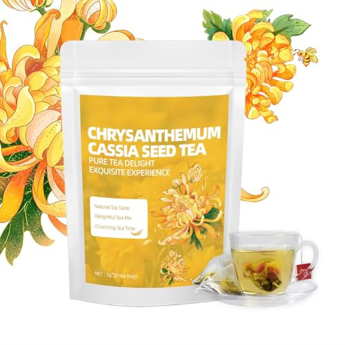 XFLHXY Mélange de Tisanes Naturelles au Chrysanthème, Aux Graines de Cassia, À la Réglisse et Aux Baies de Goji, 3 Sachets - Ingrédients Purs, Idéal pour Une Infusion Chaude ou Froide
