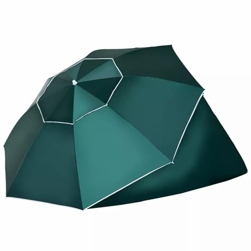 WSVSDHPKR Portable 2-in-1 Beach Umbrella Tent With Sun Shade, Large 210cm UV Protection Canopy For Camping, Fishing, Outdoor, Foldable Design With Ground Pegs - Blue And Green(Green)