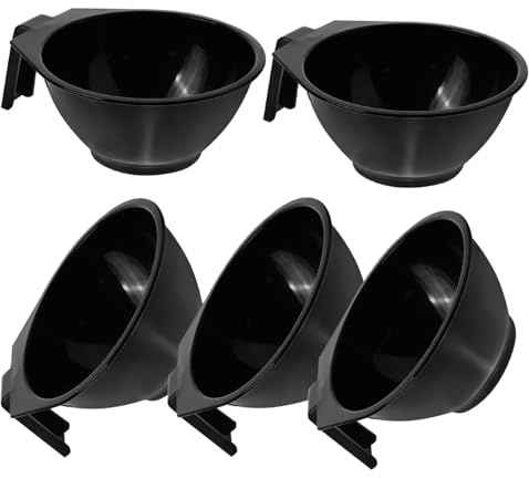 TOPPERFUN 5 piezas Boles para Tintes de Pelo de Plástico Ligero y Resistente para Peluquería Profesional y Uso Doméstico para Coloración y Tratamientos Capilares