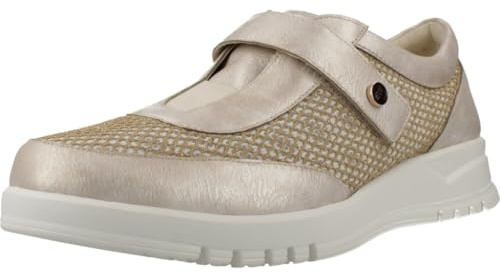 PITILLOS - 20303 Zapato Casual Mujer con Cinta Adhesiva Plantilla de Gel Extraíble y Suela EVA Antideslizante Mujer Color: Oro Talla: 40