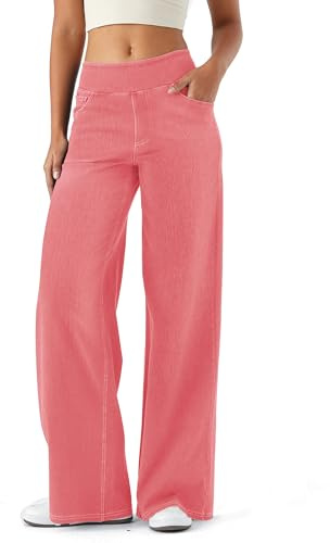 LaiEr Large Denim Wide Leg Pants for Women,High Waisted and Tummy Controlling,Straight Tube,Loose fit,Suitable for Casual Yoga and Fitness High Elasticity Fashion Jeans no Whiskers