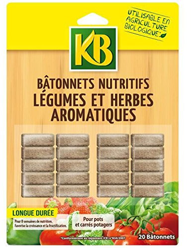 EVERGREEN KB UAB 20 BâTONNETS D Engrais ORGANIQUES LEGUMES ET Herbes AROMATIQUES KBATPO