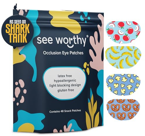 Adhesive Eyepatch for Kids & Adults - As Seen on Shark Tank - Kids Breathable, Comfortable Snacks Eyepatch for Lazy Eye - Amblyopia & Sensitive Skin Medical Eye Patches - 48 Patches by See Worthy