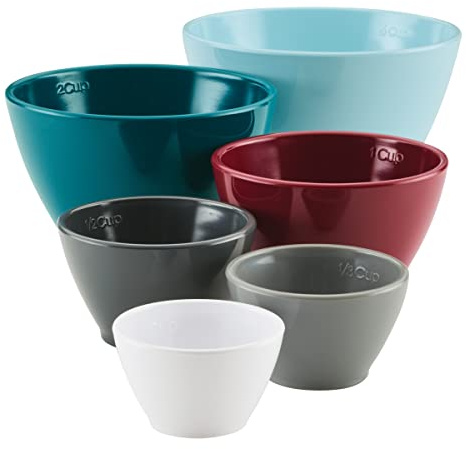 Rachael Ray Tools and Gadgets Nesting/Stackable Measuring Cups Set, 6 Piece - Assorted Colors