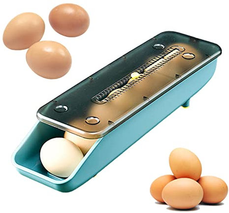 GIMOCOOL Rollende Eierbox für Kühlschrank | Automatisch scrollender Eierhalter - Aufbewahrungsbox für Eier, Behälter für frische Eier für den Kühlschrank, Eierablage hält das Ei frisch