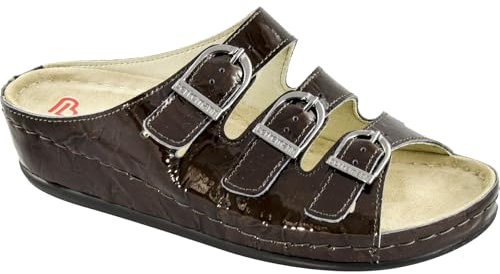 Berkemann Damen Berkina Pantolette Rindsleder Narrow Fußbett: Nicht herausnehmbar 5,5 braun Lack