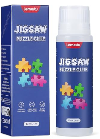 Lemeitu Colle pour puzzle de 1000/1500/3000 pièces, PVA, non toxique, colle autocollante, séchage rapide, 120 ml, 1 paquet