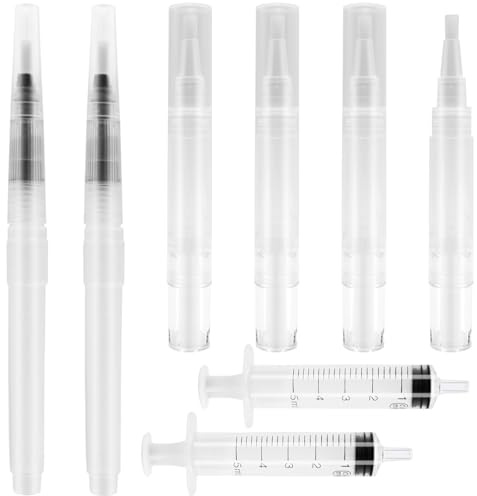 Sheryl&Rain 8 stycken reparationspennor för väggar påfyllningsbar lackpenna reparationspenna, penselpennor för reparation av färg, lackrepor, penselpennor, lackreparation penna målning (5 ml)
