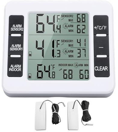 Inomhus Utomhustermometer, Trådlösa Väderstationer Inomhus Utomhustermometer Hygrometer, Digital Hygrometertermometer Med 2 Sensorer