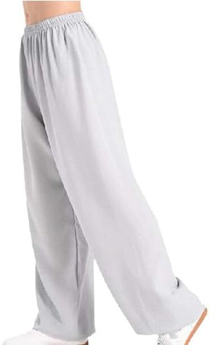 Generisch Tai-Chi-Hosen Bequem Kampfsport Taiji Training Hose Chinesische Kampfkunst Tai Chi Kung Fu Qigong Shaolin Weite Beine Knickerbocker Graziöse Uniform für Damen Herren,A,L