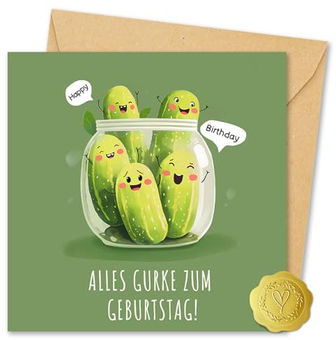 Vielucks Lustige Geburtstagskarte mit Umschlag,Witzige geschenke für freund frauen mann,funny gifts,birthday card,geburtstagskarten (Gurken)