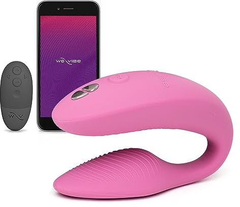 We-Vibe Sync 2 Vibromasseur télécommandé pour couple - Sextoy vibrant - Stimulation point G et clitoris - Étanche - Contrôlé via appli et télécommandé - Sextoys pour jeux sexuels d'adultes - Rose