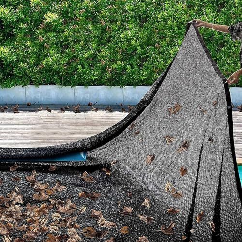 Rete di copertura resistente a maglie fini per piscine rettangolari interrate - Protezione invernale dai detriti in polietilene intrecciato - Leggera e facile da riporre (Dimensioni: 3 m x 6 m)
