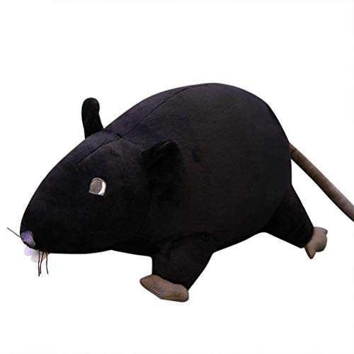 KENANLAN 20cm Soft Stuffed Rat Plush Animal Toy, Realistic Cute Mouse Shape for Christmas, New Year, 2020, Mini Size Pillow, Pendant, Funny Toy with PP Cotton with Plush, for Home, Party (Black)