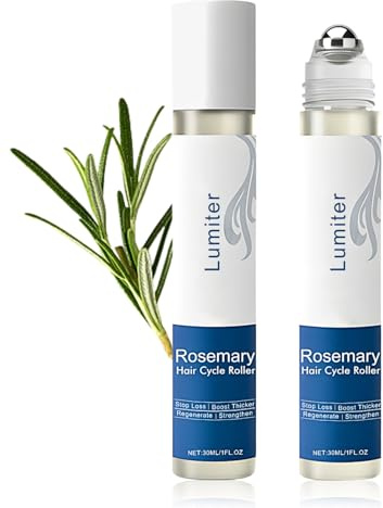 Rosemary Hair Growth Serum Roll On, Rosemary Oil Roller Promotes Hair Growth & Stimulates Hair Follicles, Hair Fall Control Serum, Hair Loss Treatments for Women Men, 2PCS*30ML