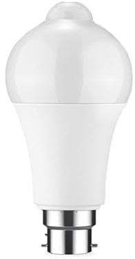 2PCS B22 Motion Sensor LED Bulb LED Lamp PIR Sensor Light Bulb Auto ON/Off Night Light for Porch Stairs Garage Security Lights(Warm White,Radar Motion_15W_B22 AC220V)