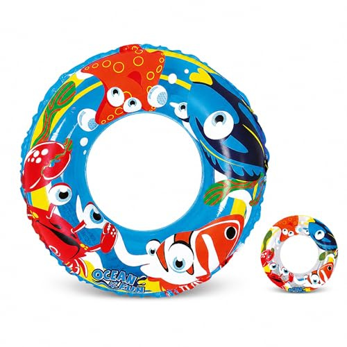 Navoys Kids Inflatable Swim Ring - Ocean Rubber Ring for Kids Pool Float | 50cm, PVC inflatable ring kids, sea creature design, 2 styles sent randomly, for ages 36 months+, pools, beach, holidays