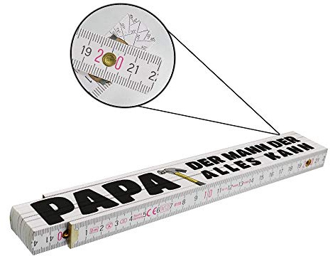 creativgravur Zollstock 2 Meter, witziger Meterstab Motiv 12, Papa der Mann, der alles kann, für Handwerker zum Vatertag, Gliedermaßstab aus Holz