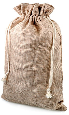 Ganzoo bolsitas XL de yute natural con cierre de cordón, set de 4 sacos beige 29,5 x 20,5 cm para regalo Navidad y Adviento, detalles de invitados, orden en viaje, cables, cosmética y juegos