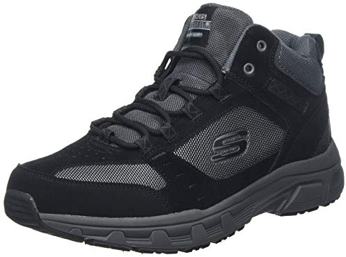 Skechers Herren Oak Canyon Ironhide trekking shoes,hiking boots, Black Suede Mesh Pu Charcoal Trim, 43 EU