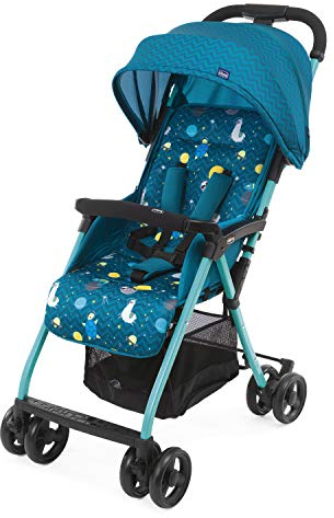 Chicco OHlalà 3 Passeggino Ultraleggero da 0 Mesi a 15 kg, portata max 18 kg, Reclinabile e Pieghevole con Cestello Capiente, Chiusura Compatta, Parapioggia e Cappottina Estendibile, Blu Petrolio