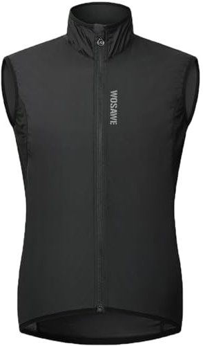 WOSAWE Fahrradweste Herren Damen Reflektierend Atmungsaktiv Laufweste ärmellos Windweste Jacke (Neues Schwarz, L)