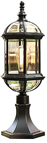 Poste de luces Tradicional a prueba de lluvia Paisaje Columna Luz Antióxido Lámpara de poste de aluminio fundido a presión Villa impermeable Patio Césped Pilar Linterna E27 Valla de jardín Decoración