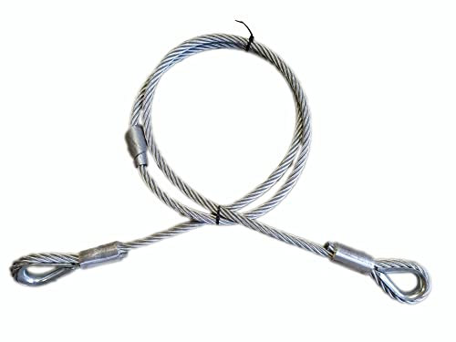 Cuerda de alambre con guardacabos de 3 – 20 mm, cuerda de acero con guardaespaldas, cuerda de acero con ojales, galvanizada, 0,5 – 30 m (10 mm 1,5 m)