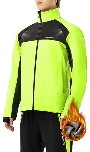 ROCKBROS Fahrrad Jacke Winter Thermo Fahrradbekleidung Softshelljacke Hohe Sichtbarkeit & Winddicht Fahrradjacke für Outdoor-Aktivitäten wie Radfahren, Wandern, Klettern Damen/Herren XL