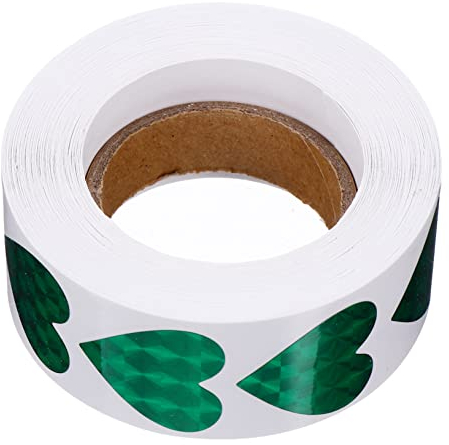 ABOOFAN 2 Rollen -Herzaufkleber Geschenketiketten rotes Dekor funkeln Weihnachts-Tags das Geschenk dekoratives Siegeletikett Geschenktüten mit Verschlussetiketten Liebe Umschlag