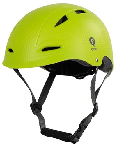 Qplay Casco Bicicleta Niño Ajustable | Casco Bici con Forro Extraíble | Casco 52-58 cm para Patinetes | Patines y Bicicletas (Verde)