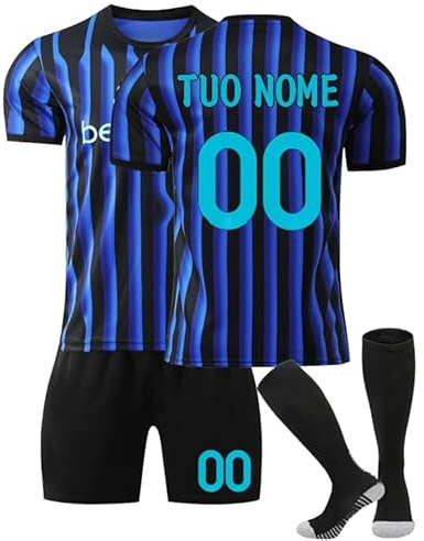 Maglia da Calcio Personalizzata per Adulti e Bambino 2024 Maglie Ragazzi da Calcio abito Completo Calcio Personalizzabile Nome Numero Viene fornito con calzini e pantaloncini ,regali di calcio