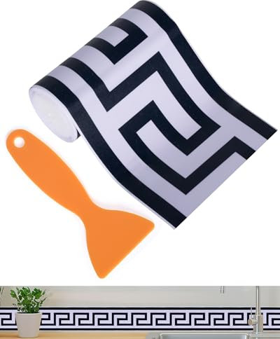 FBBULES Décoratif Frise Murale Autocollante Moulure Murale Adhésif en PVC Bordure Papier Peint Adhesive pour Salon Chambre à Coucher Cuisine Sol Carrelage