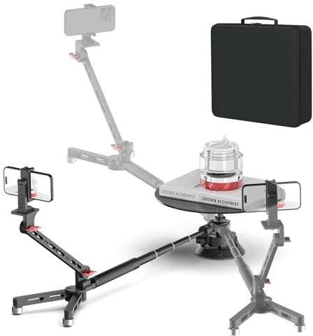 Portable 360 Degree Spinner,Suction Cup Mount Rotating Camera Slider with Adjustable Handle Photography Turntable Professional Photography for Camera/Action Camera/Phone (EVA Hard Case)