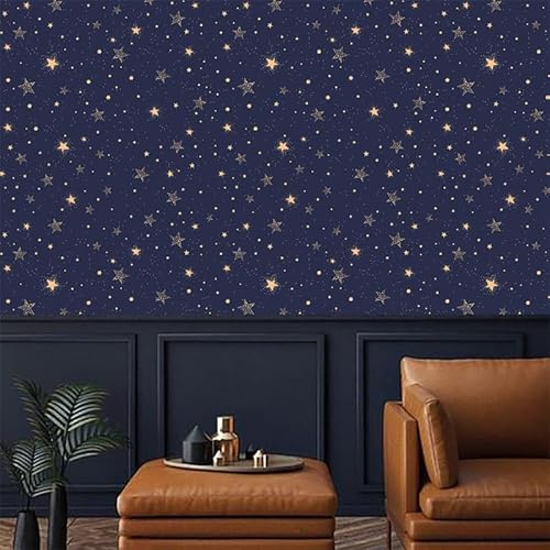 Wallpaper Purple Blue Stars Sticky Back Plastic PVC Sticky Wallpaper Waterproof Furniture Peel and Stick Wallpaper Home Art Deco Wallpaper Self Adhesive Wallpaper 1P (40x100 cm)