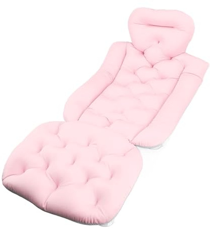 Coussin Complet pour Baignoire, Tapis de Bain pour Adulte pour Soutien de la Tête et du Cou, Rempli de Particules de Polypropylène, avec Ventouses, Facile à Nettoyer par Rinçage,