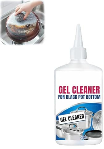 Detergente in gel per fondo di pentole nere, detergente in gel per fondo di pentole, detergente per pentole in acciaio inox, detergente per pentole senza sforzo per pentole bruciate (1 pezzo)