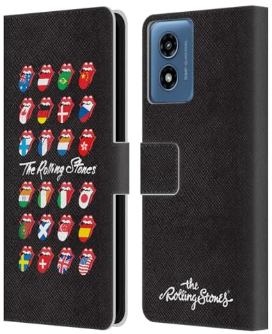 Head Case Designs Officially Licensed The Rolling Stones Flag Poster Licks Collection Leather Wallet Case Compatible with Motorola Moto G Play (2024)