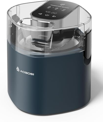 AAOBOSI Sorbetière : bac de congélation automatique à double isolation de 1,5 l, glace molle, gélato, sorbet, yaourt glacé avec minuteur